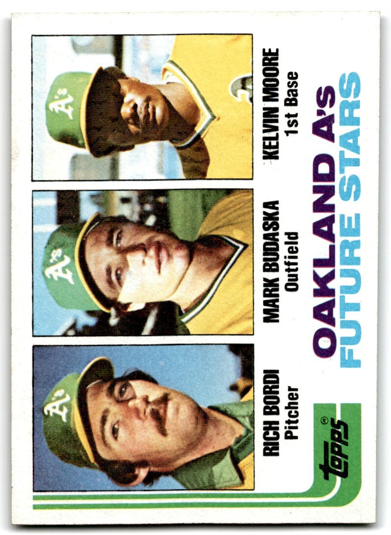 1982 Topps A's Future Stars - Rich Bordi/Mark Budaska/Kelvin Moore Rookie e #531
