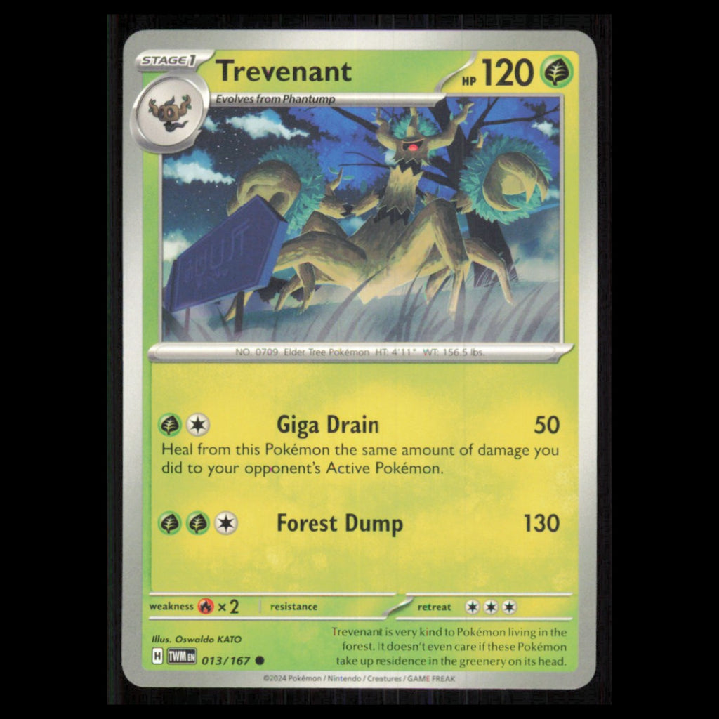 Trevenant #13 2024 Scarlet - Violet Series - Twilight Masquerade Common Pokemon