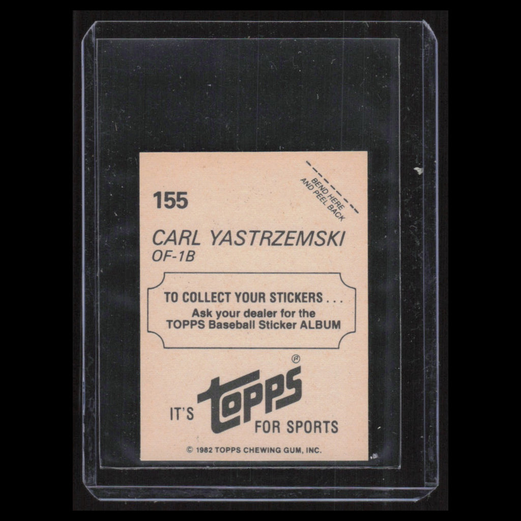 Carl Yastrzemski #155 1982 Topps Stickers Boston Red Sox Baseball Card MLB NM