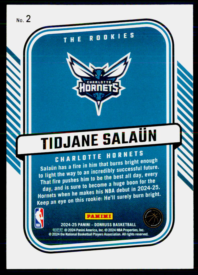 2024-25 Donruss #2 Tidjane Salaun The Rookies
