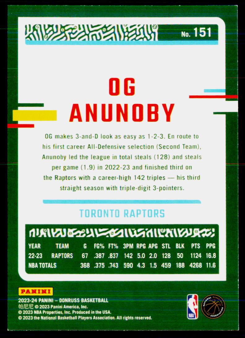 2023-24 Donruss #151 OG Anunoby