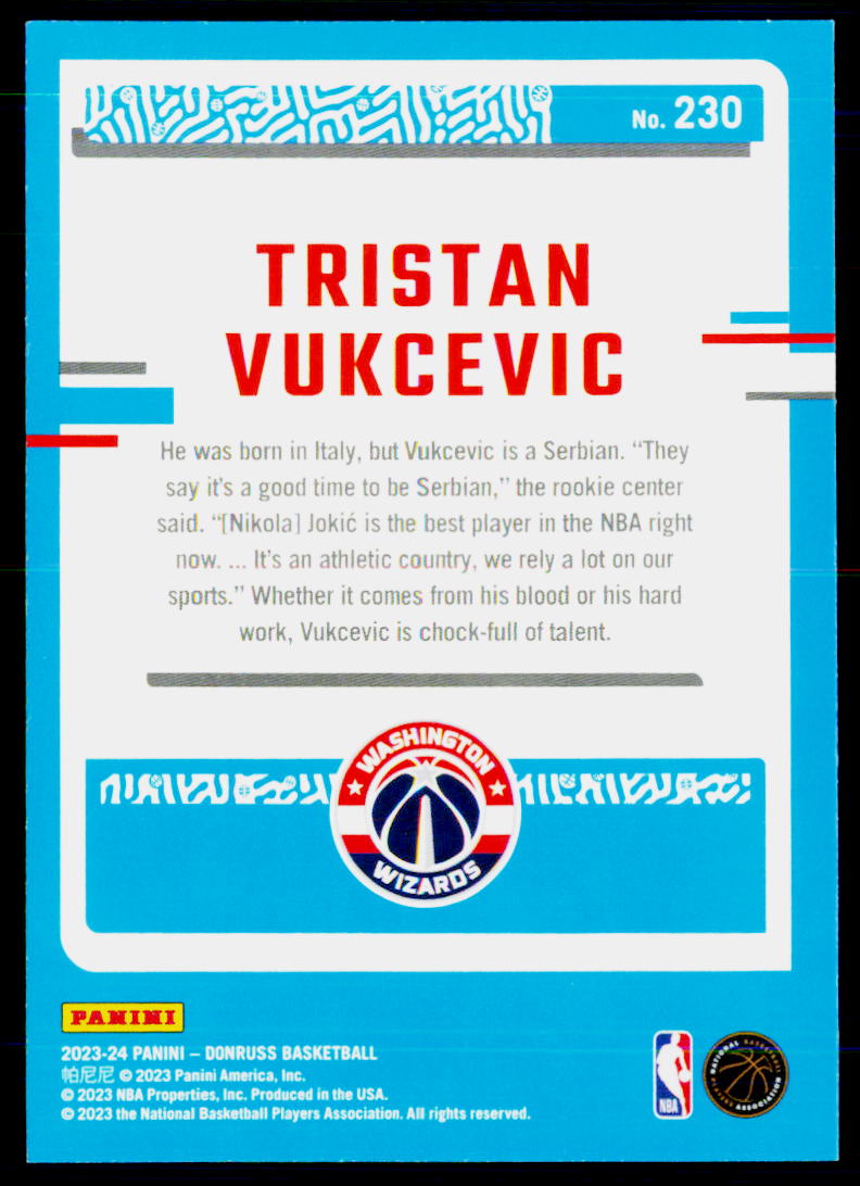 2023-24 Donruss #230 Tristan Vukcevic
