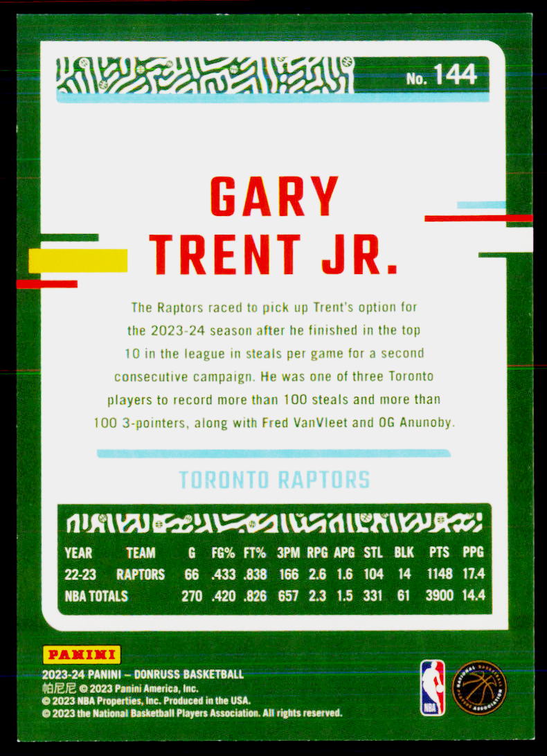 2023-24 Donruss #144 Gary Trent Jr.