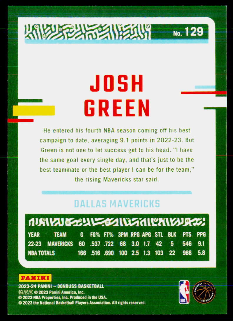 2023-24 Donruss #129 Josh Green