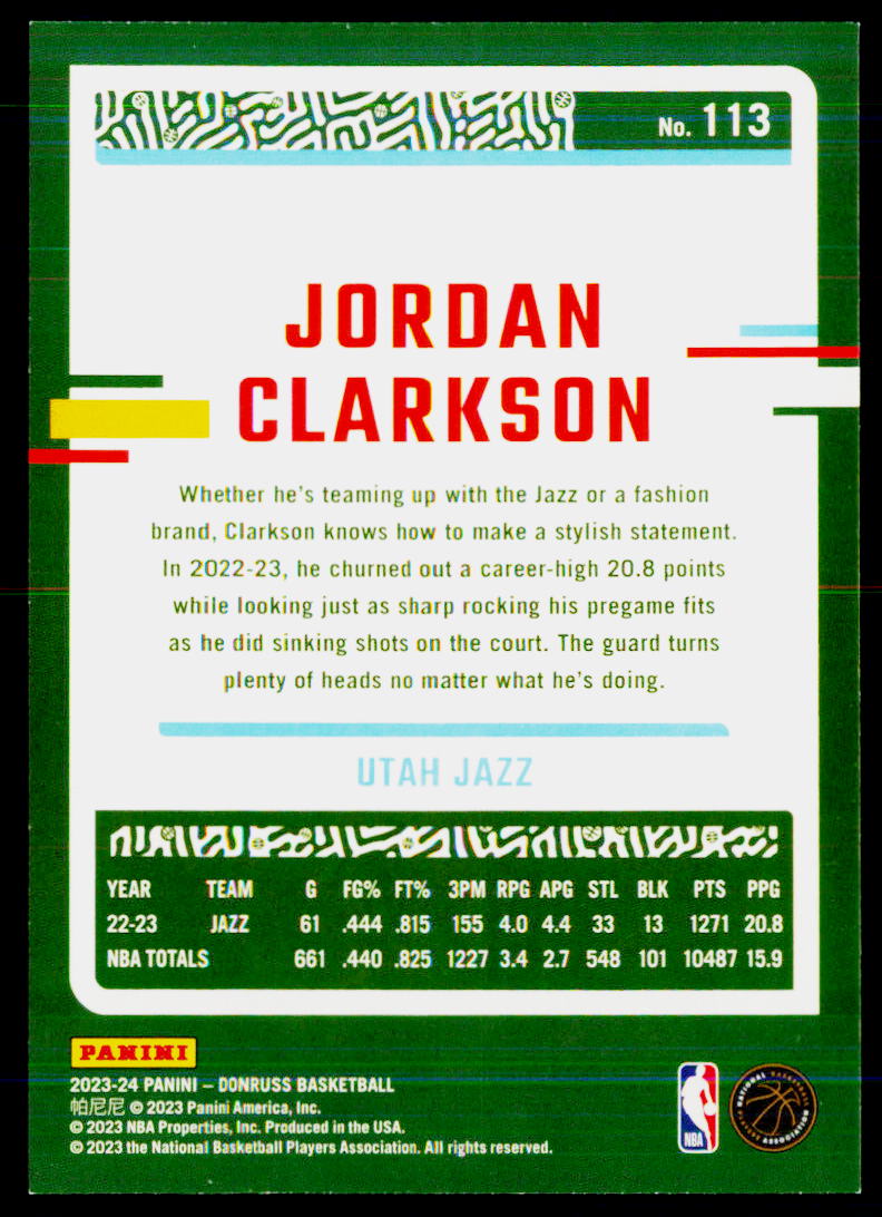 2023-24 Donruss #113 Jordan Clarkson