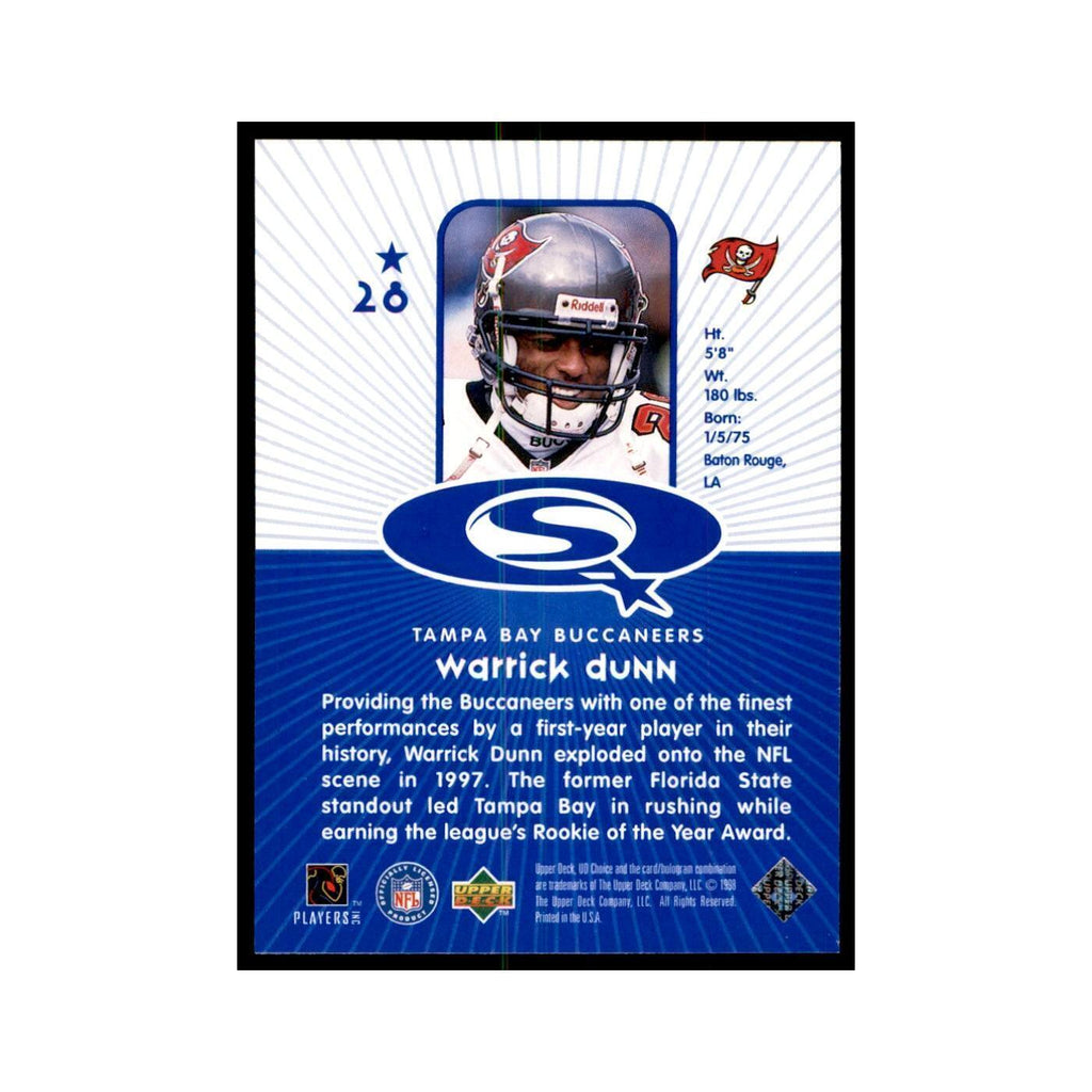 Warrick Dunn 1998 UD Choice #26 Football Cards Football Card NM