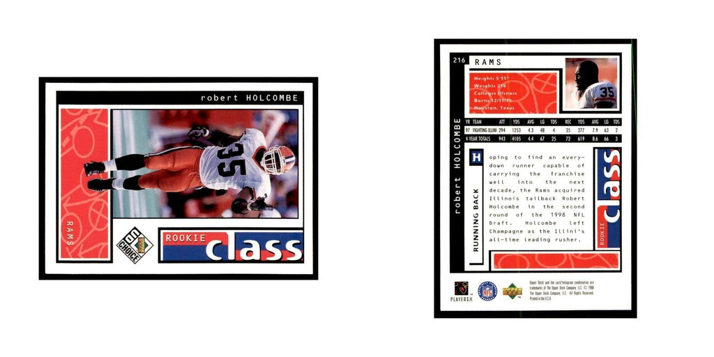 Robert Holcombe Rookie 1998 UD Choice #216 Football Cards Football Card NM