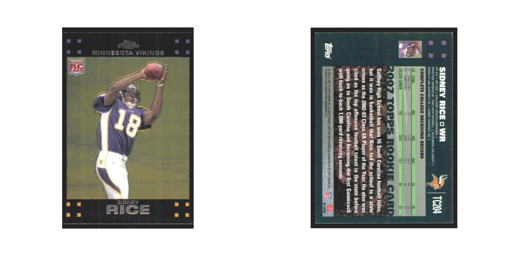 Sidney Rice 2007 Topps Chrome #TC204 Minnesota Vikings Football Card NM