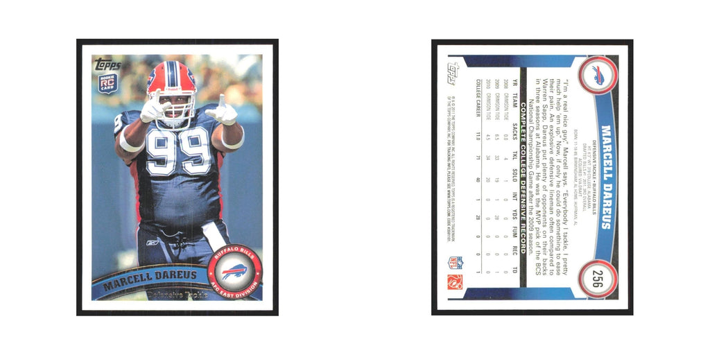 Marcell Dareus Rookie 2011 Topps #256 Buffalo Bills Football Card NM