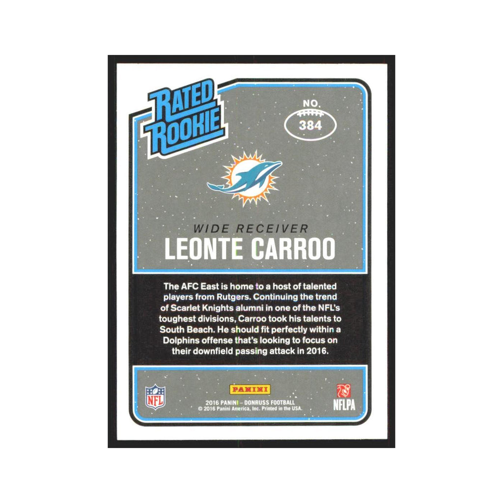 Leonte Carroo Rookie 2016 Donruss #384 Miami Dolphins Football Card NM