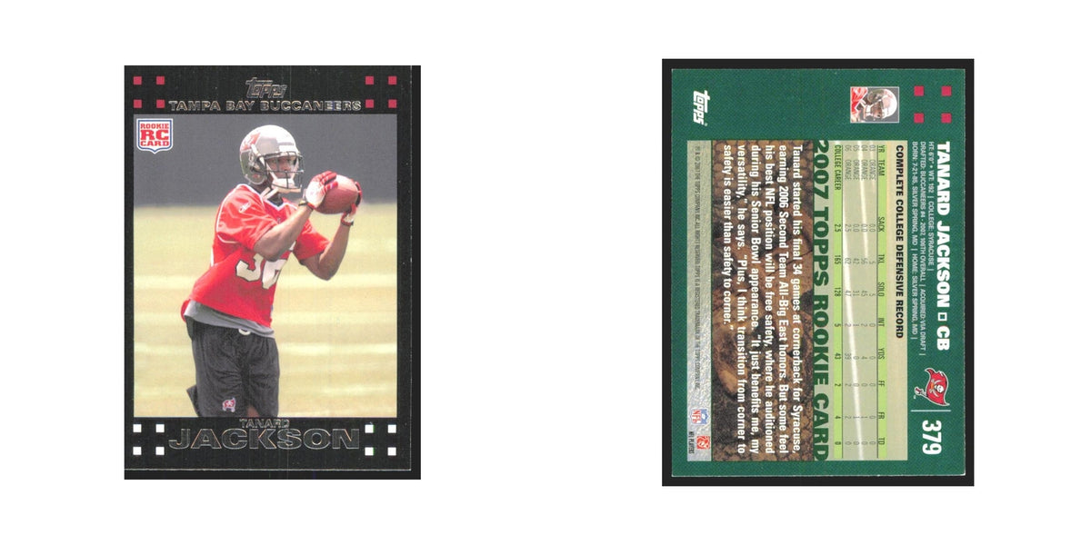 Tanard Jackson Rookie 2007 Topps #379 Tampa Bay Buccaneers Football Card NM