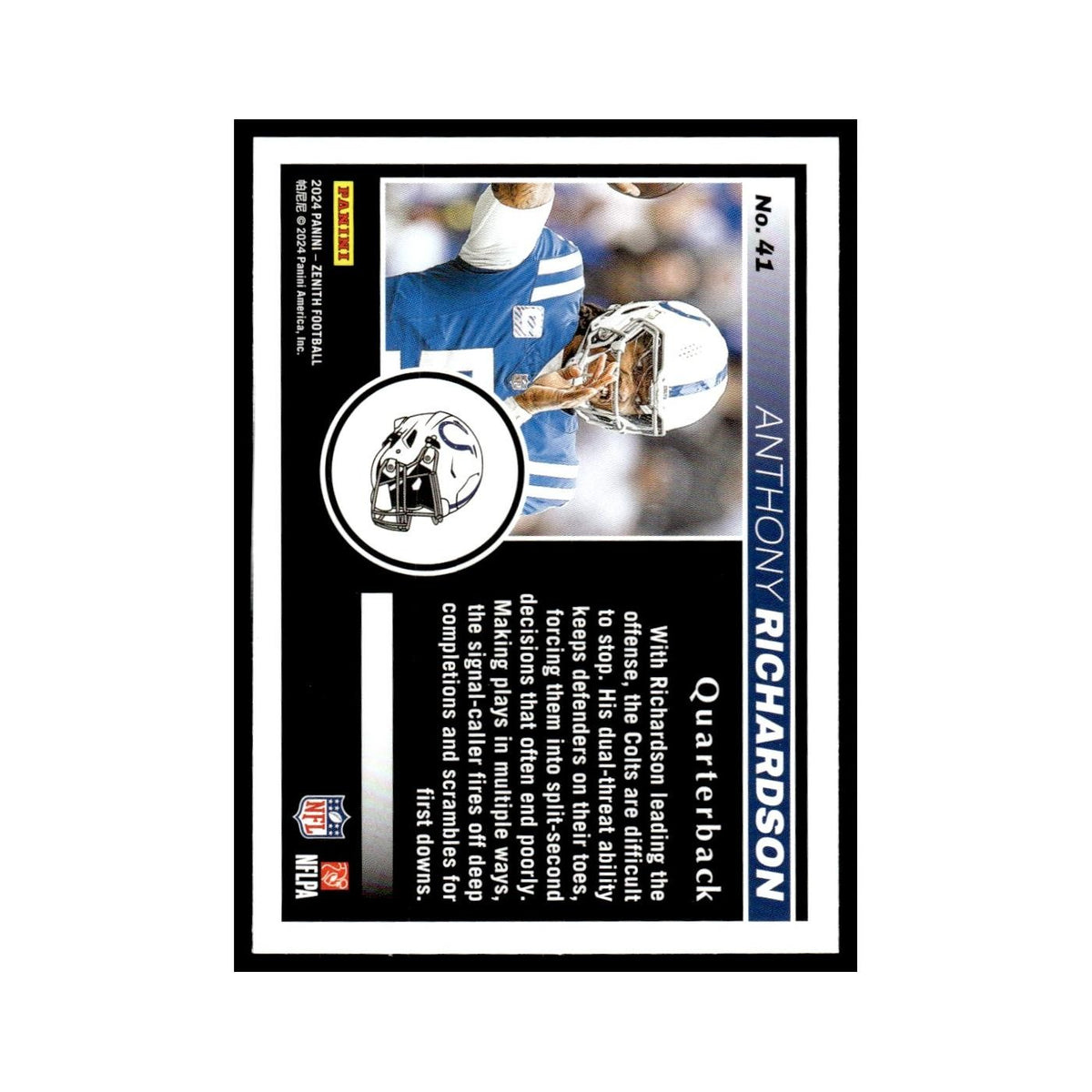 Anthony Richardson 2024 Panini Zenith #41 Indianapolis Colts Football Card NM