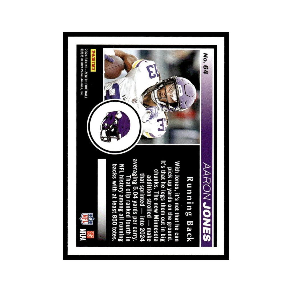 Aaron Jones 2024 Panini Zenith #64 Minnesota Vikings Football Card NM
