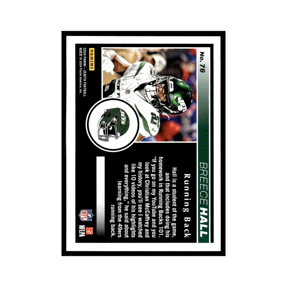 Breece Hall 2024 Panini Zenith #76 New York Jets Football Card NM