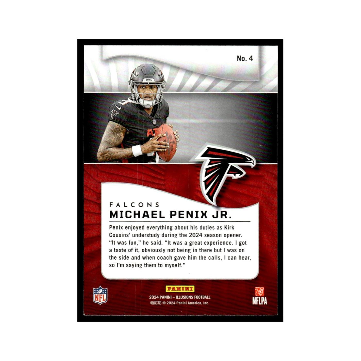 Michael Penix Jr. Rookie 2024 Panini Illusions #4 Atlanta Falcons NM