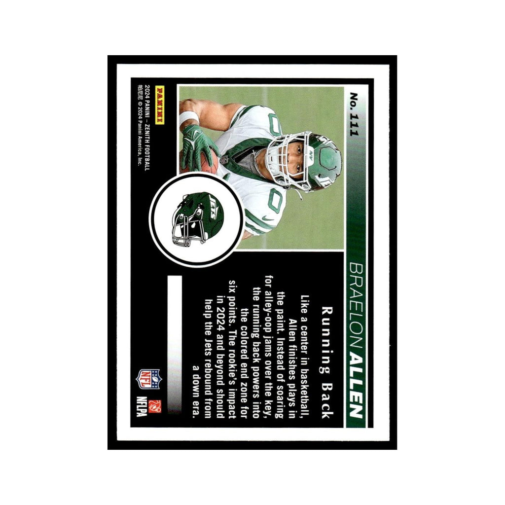 Braelon Allen Rookie 2024 Panini Zenith #111 New York Jets Football Card NM