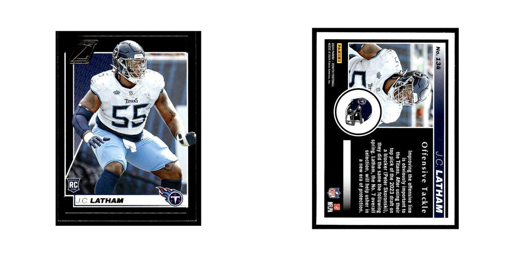 J.C. Latham Rookie 2024 Panini Zenith #134 Tennessee Titans Football Card NM