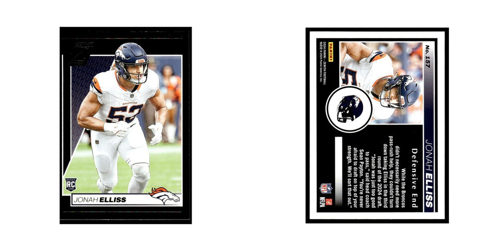 Jonah Elliss Rookie 2024 Panini Zenith #157 Denver Broncos Football Card NM