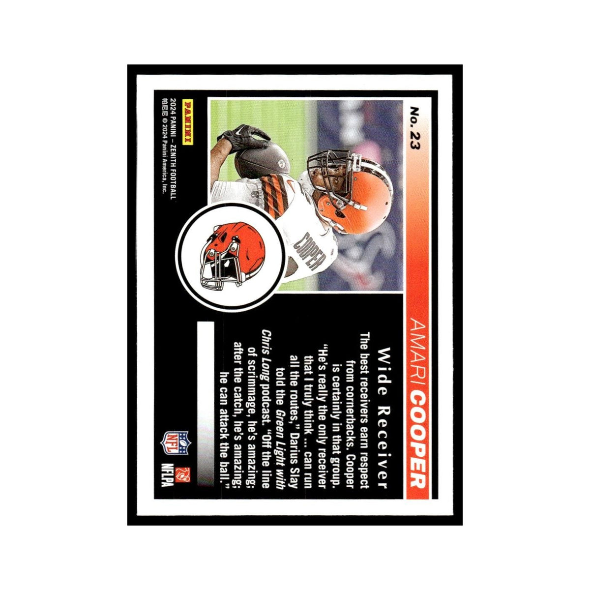 Amari Cooper 2024 Panini Zenith #23 Cleveland Browns Football Card NM