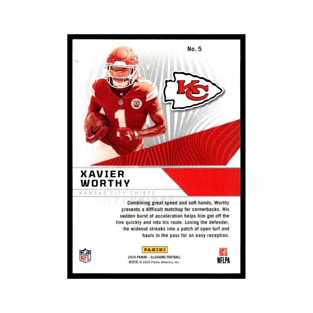Xavier Worthy Rookie 2024 Panini Illusions Amazing #5 Kansas City Chiefs NM
