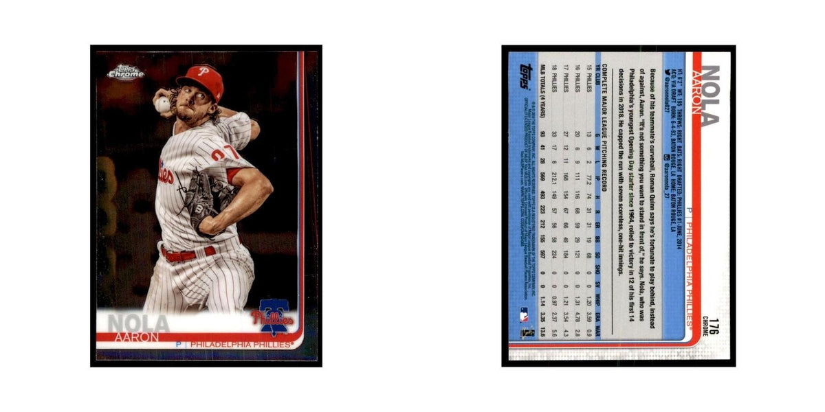 AaronNola 2019 Topps Chrome #176 Baseball Cards Baseball Card NM