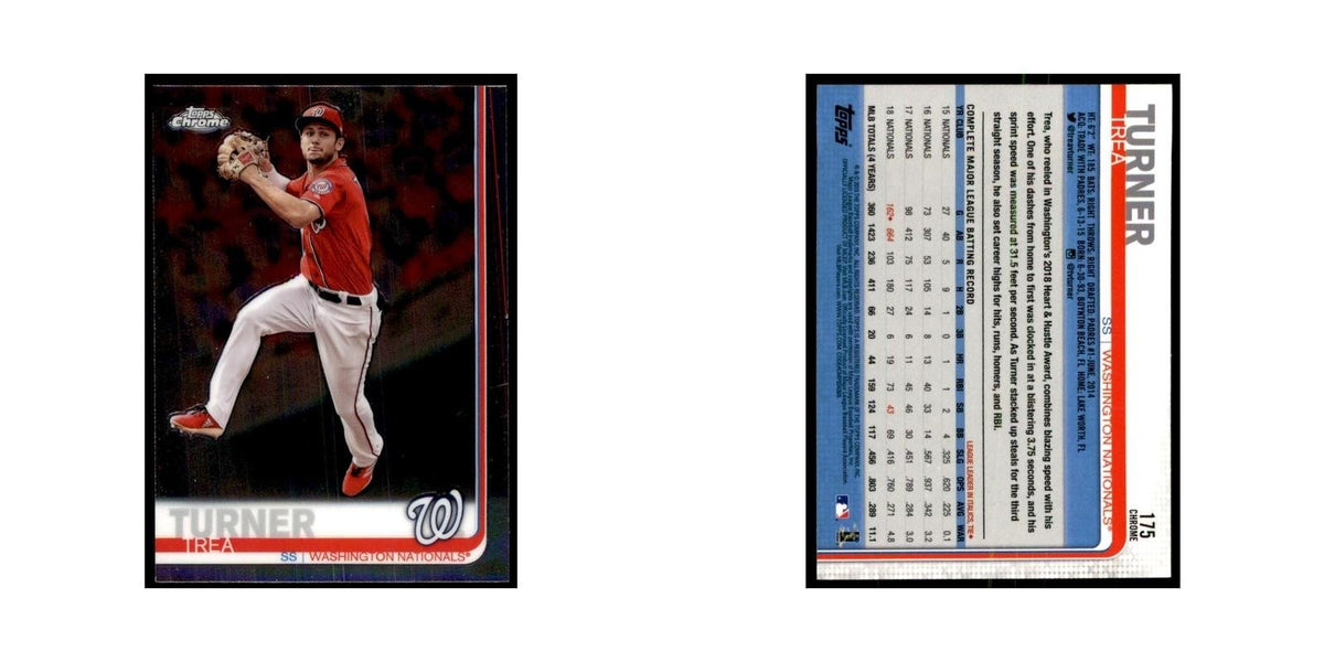 Trea Turner 2019 Topps Chrome #175 Baseball Cards Baseball Card NM