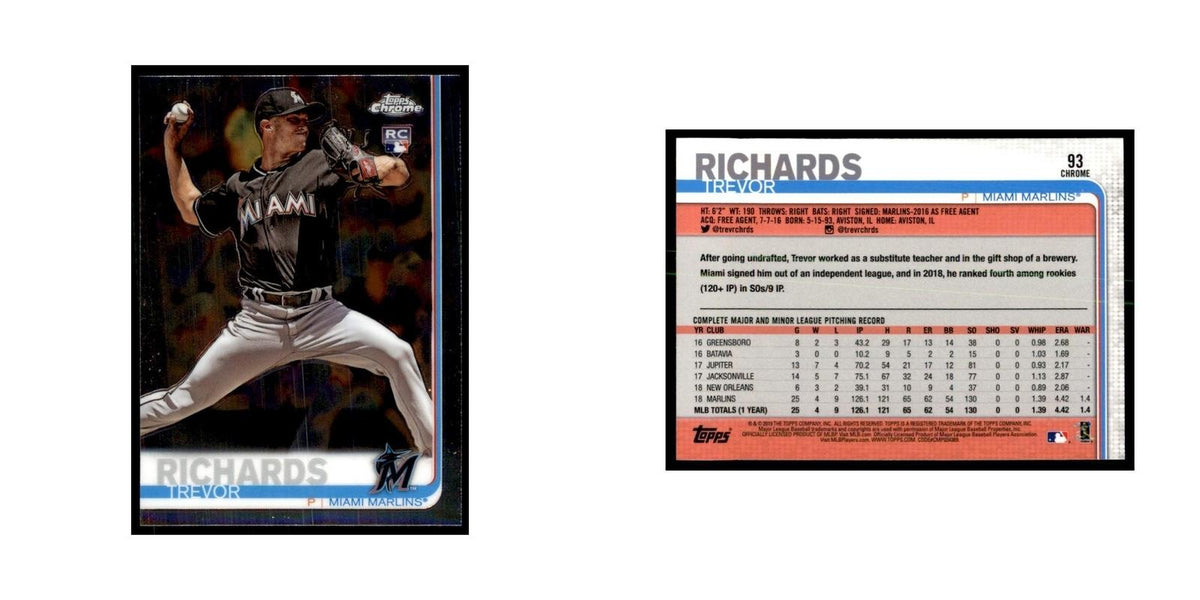 Trevor Richards Rookie 2019 Topps Chrome #93 Baseball Cards Baseball Card NM