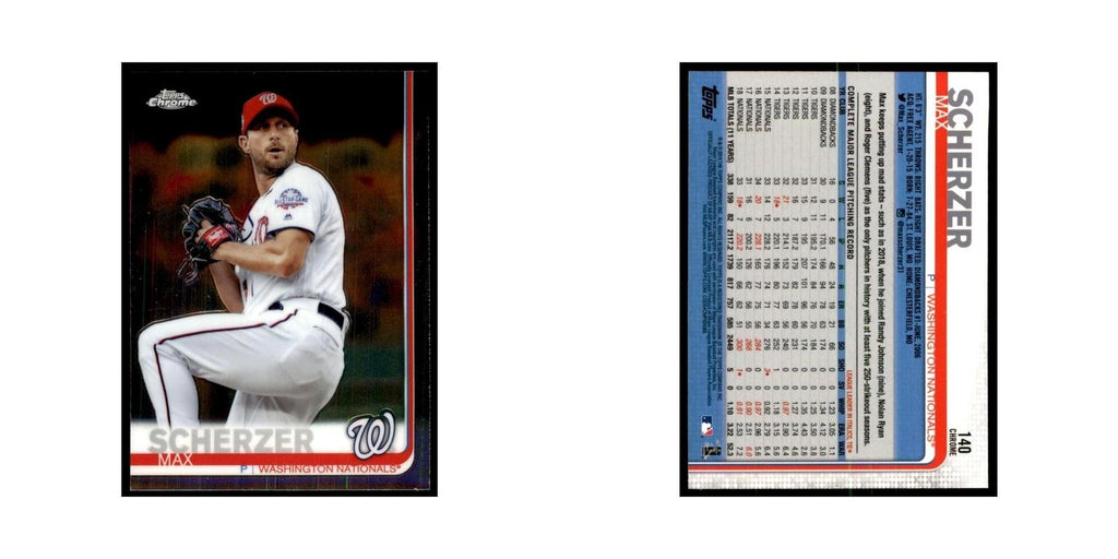 Max Scherzer 2019 Topps Chrome #140 Baseball Cards Baseball Card NM