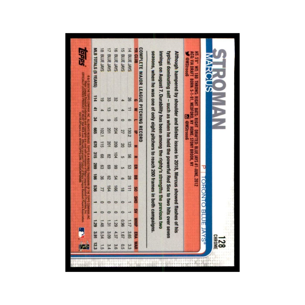 Marcus Stroman 2019 Topps Chrome #128 Baseball Cards Baseball Card NM