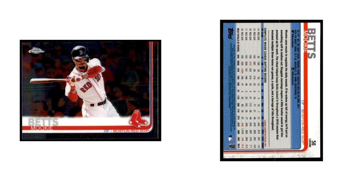 Mookie Betts 2019 Topps Chrome #50 Baseball Cards Baseball Card NM