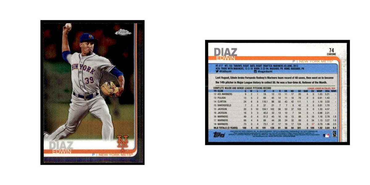 Edwin Diaz 2019 Topps Chrome #74 Baseball Cards Baseball Card NM