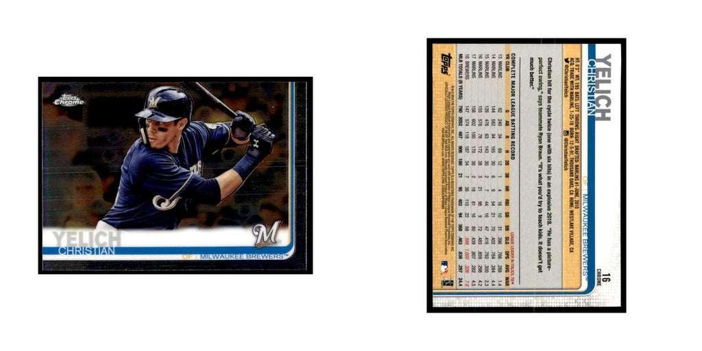 Christian Yelich 2019 Topps Chrome #16 Baseball Cards Baseball Card NM