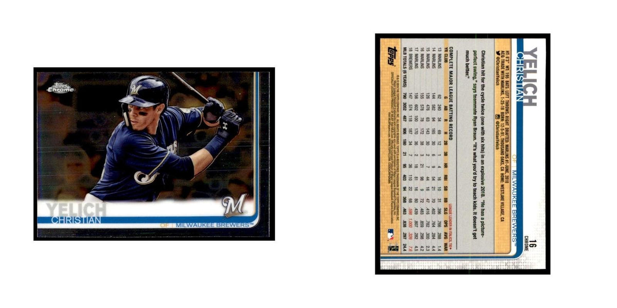 Christian Yelich 2019 Topps Chrome #16 Baseball Cards Baseball Card NM