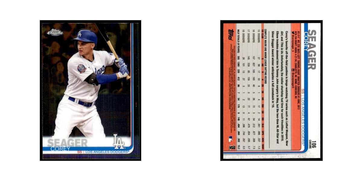 Corey Seager 2019 Topps Chrome #106 Baseball Cards Baseball Card NM