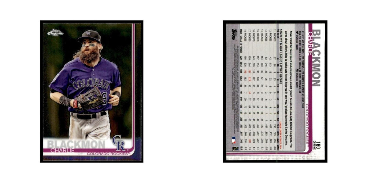 Charlie Blackmon 2019 Topps Chrome #160 Baseball Cards Baseball Card NM