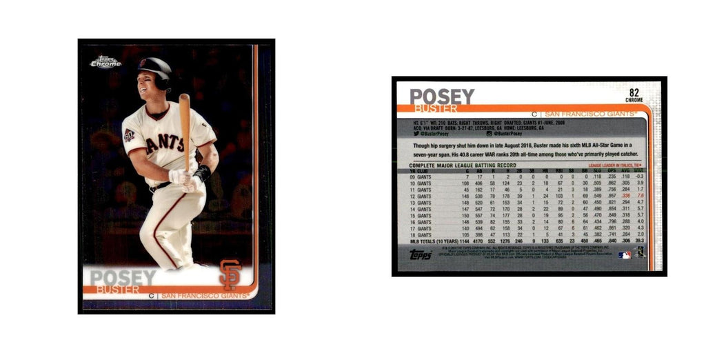 Buster Posey 2019 Topps Chrome #82 Baseball Cards Baseball Card NM