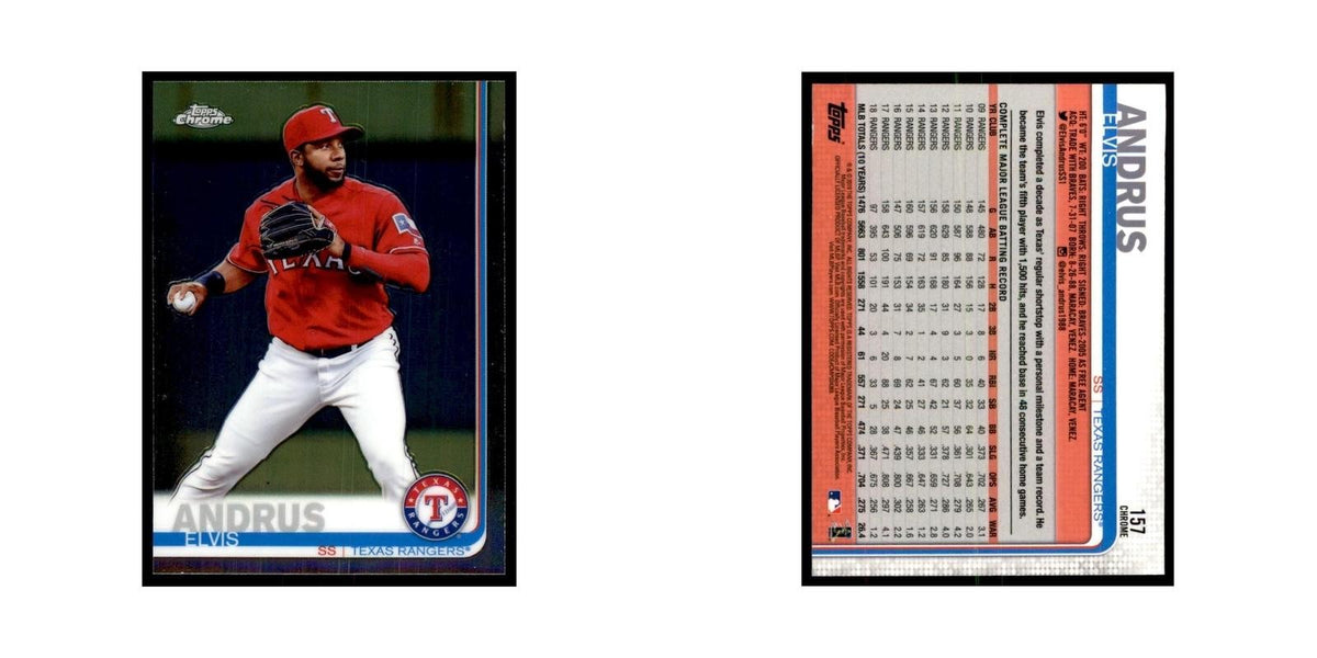 Elvis Andrus 2019 Topps Chrome #157 Baseball Cards Baseball Card NM