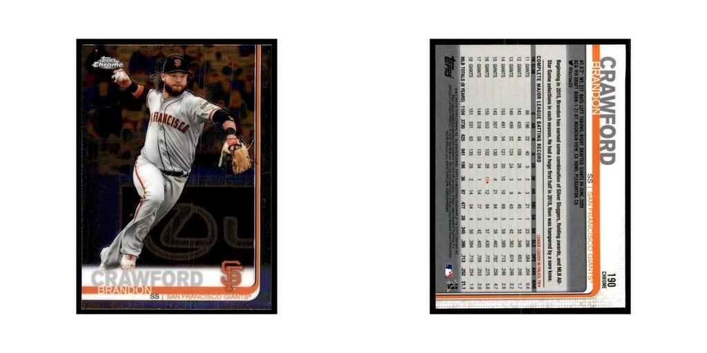 Brandon Crawford 2019 Topps Chrome #190 Baseball Cards Baseball Card NM