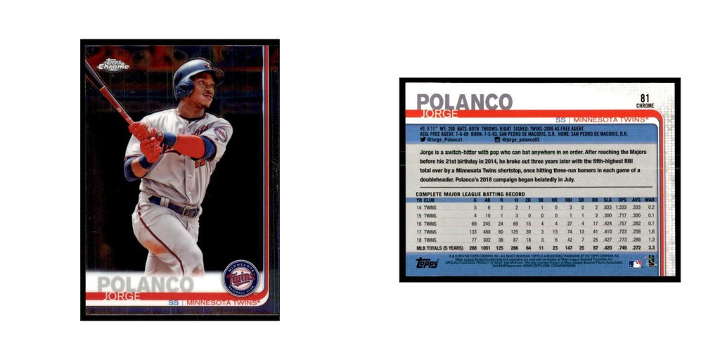 Jorge Polanco 2019 Topps Chrome #81 Baseball Cards Baseball Card NM