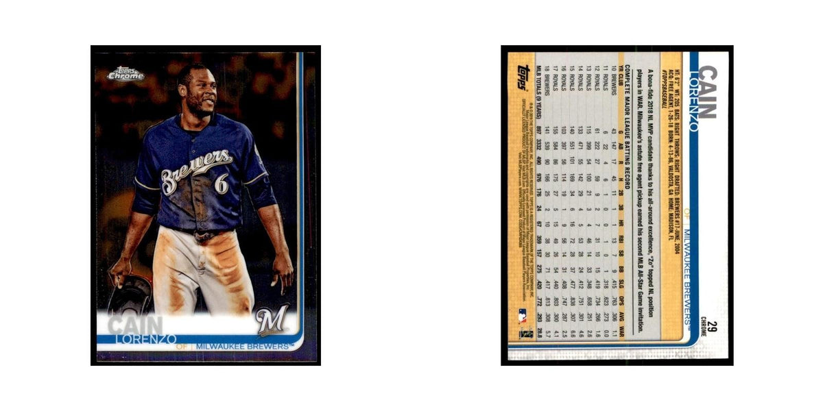 Lorenzo Cain 2019 Topps Chrome #29 Baseball Cards Baseball Card NM