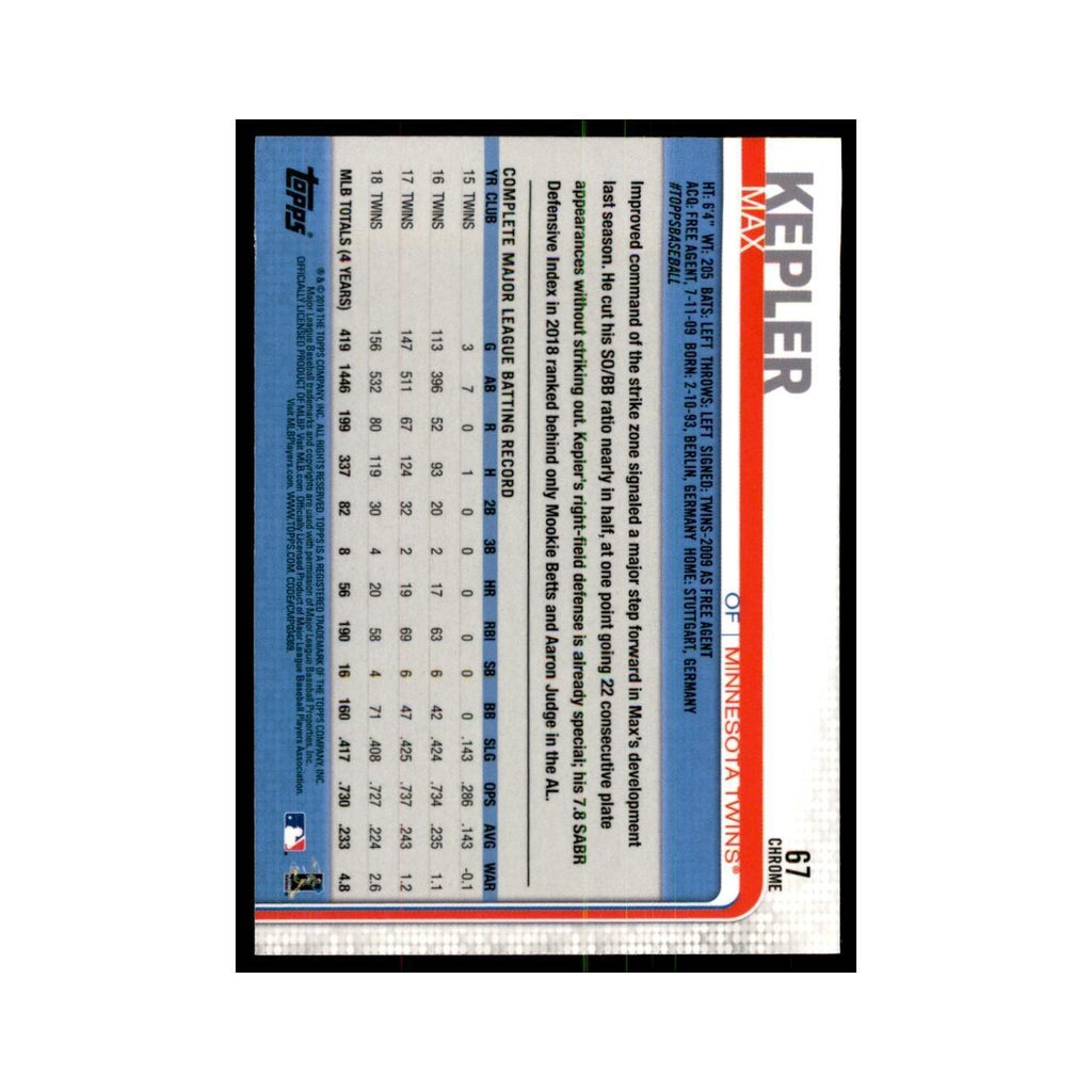 Max Kepler 2019 Topps Chrome #67 Baseball Cards Baseball Card NM