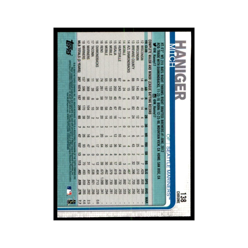 Mitch Haniger 2019 Topps Chrome #138 Baseball Cards Baseball Card NM