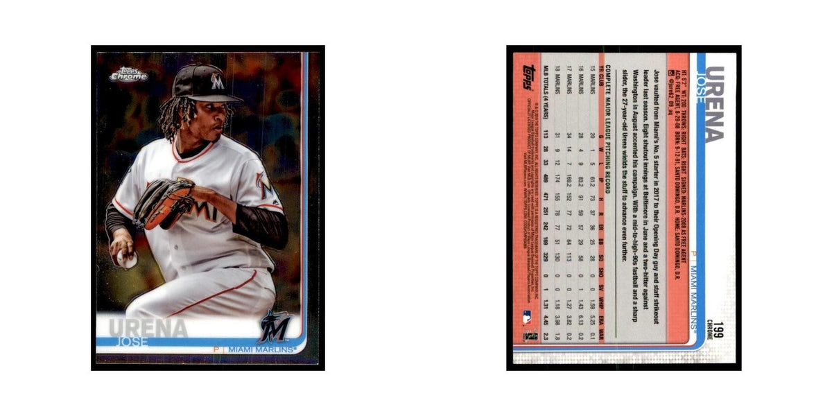 Jose Urena 2019 Topps Chrome #199 Baseball Cards Baseball Card NM