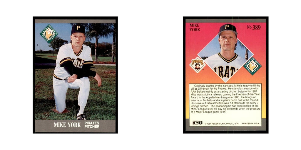 Mike York 1991 Fleer Ultra #389 Baseball Cards Baseball Card NM