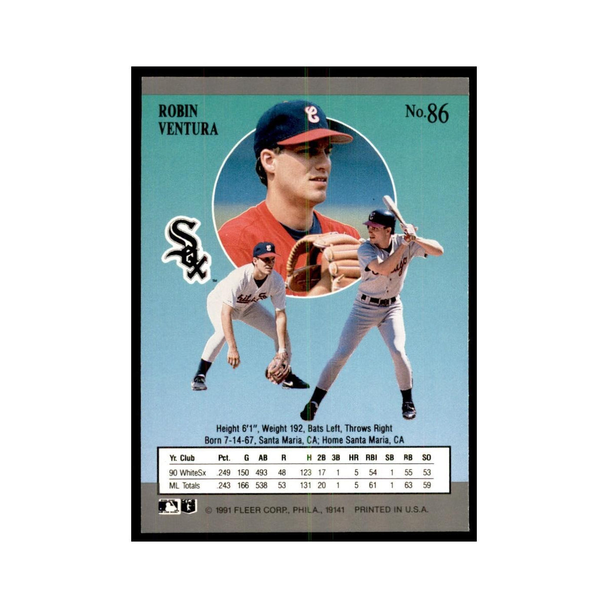 Robin Ventura 1991 Fleer Ultra #86 Baseball Cards Baseball Card NM