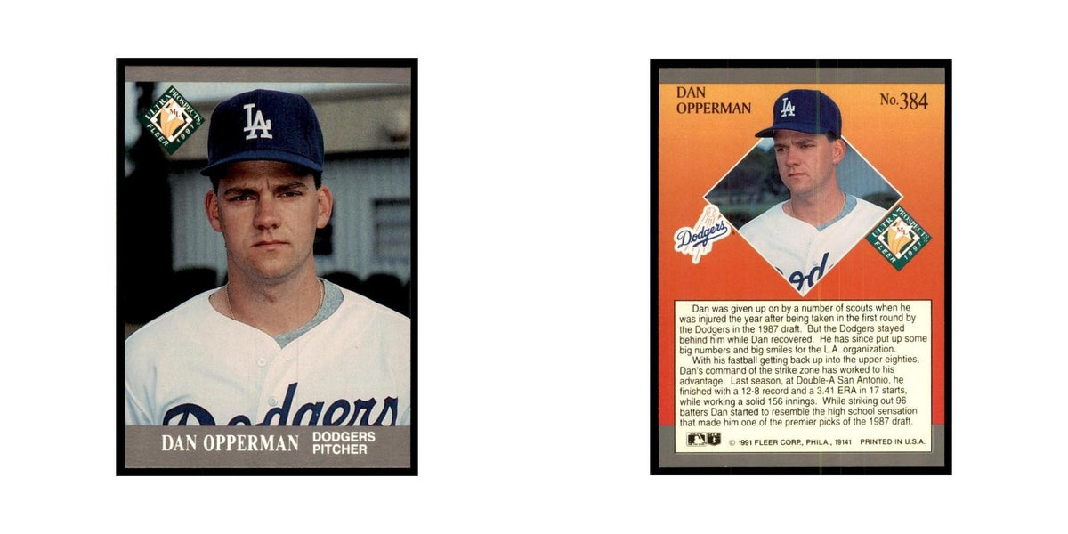 Dan Opperman 1991 Fleer Ultra #384 Baseball Cards Baseball Card NM