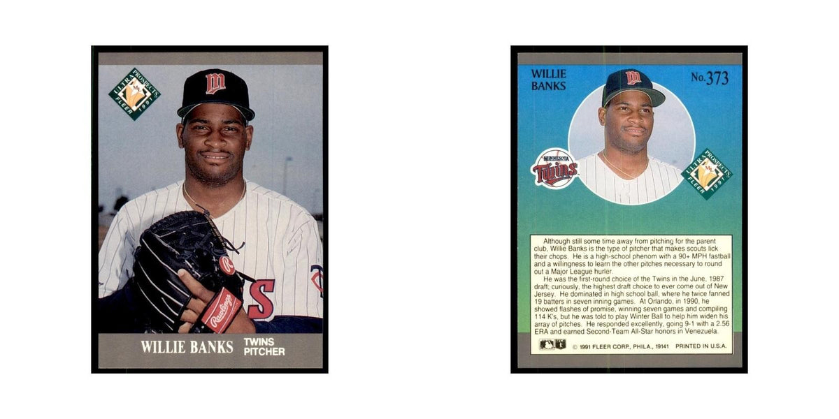 Willie Banks 1991 Fleer Ultra #373 Baseball Cards Baseball Card NM