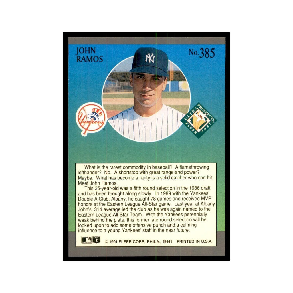 John Ramos 1991 Fleer Ultra #385 Baseball Cards Baseball Card NM
