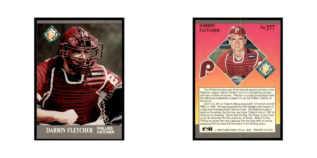 Darrin Fletcher 1991 Fleer Ultra #377 Baseball Cards Baseball Card NM