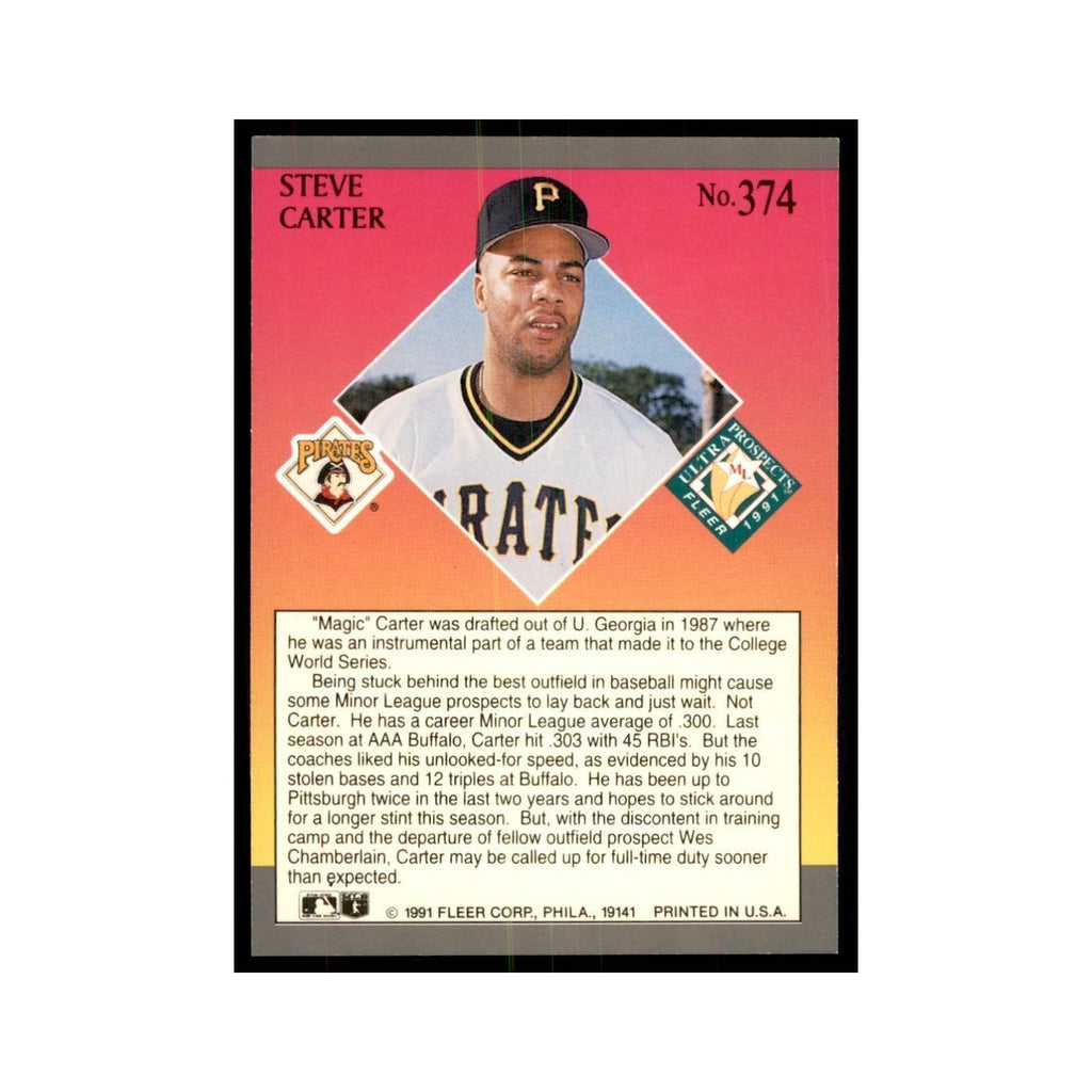 Steve Carter 1991 Fleer Ultra #374 Baseball Cards Baseball Card NM